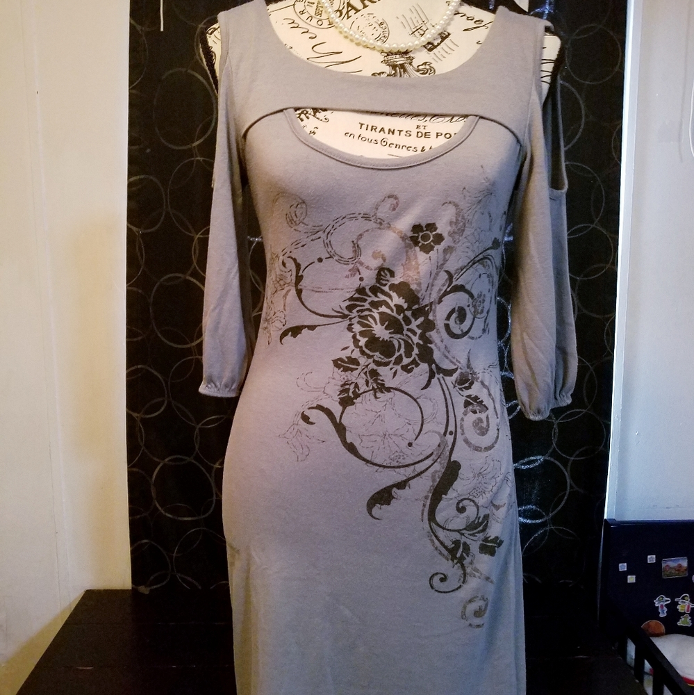 FINAL PRICE - Miele grey size small Cold-shoulder mini dress
